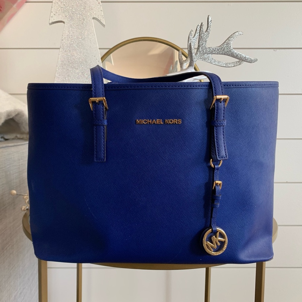 Blue Michael Kors tote bag